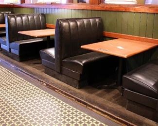 Vinyl Upholstered Restaurant Two-Place Booth Seating, Includes 2 Ends And 2 Double-Sided Middle Booth Benches, 43in x43in x24in