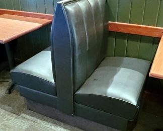 Vinyl Upholstered Restaurant Single-Place Booth Seating, Double Sided Seat, 28in x43in x48in