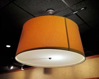 36in Drum Style Three Light Ceiling Fixture, 18.25in Tall