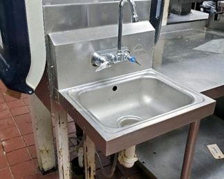 Advance Tabco Stainless Steel Single Basin Hand Sink, 49.25in x 18in x 30in 4.5in, And Wall Mount Paper Towel And Soap Dispensers