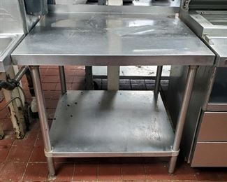 Stainless Steel Prep Table With Lower Shelf 33.5in x 36in x 30in