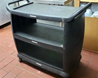 Carlisle Rolling 3-Shelf Poly Cart, 38in x 41.5in x 22in