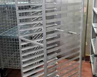 Aluminum Rolling Sheet Pan Storage Rack, 69in x 20.5in x 26in Includes One Pan