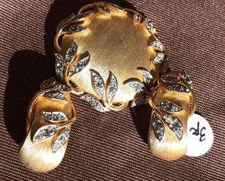 Crown Trifari Brooch & Earrings