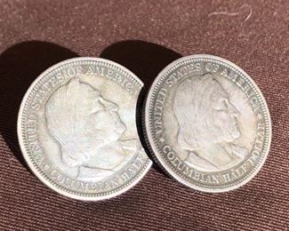 Silver Colombian Half Dollar Cufflinks