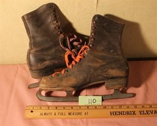 110 - Figure skates $12 vintage leather pair - Now $8