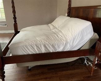 2. Four Poster King Size adjustble bed.  Very nice.  Bed Frame By Hickory  $650 with mattress