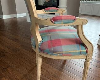 4. Plaid upholstered Chair $55