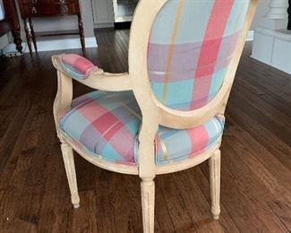 4. Plaid upholstered Chair $55