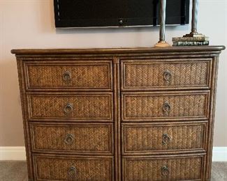 9. High end nice dresser which matches the bed!  8 drawers in and good clean condition.  $325  TV Not included.