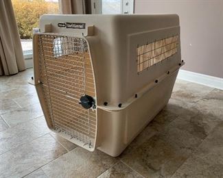 14c Very large portable dog crate, plastic and metal $45