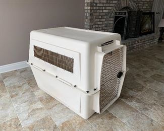 14c Very large portable dog crate, plastic and metal $45