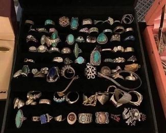 Turquoise and silver rings