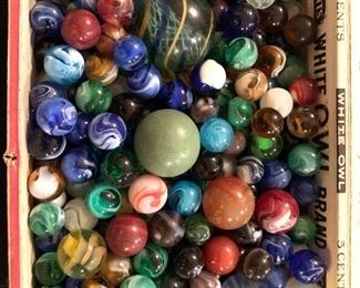 Marbles. Cat eyes, shooters, etc.