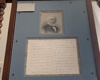 Henry Longfellow signed letter