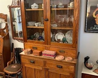 Antique hutch. Display cabinet, china cabinet
