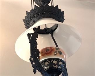 Antique hanging oil lamp