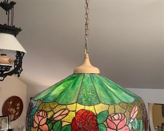 Antique stained glass light