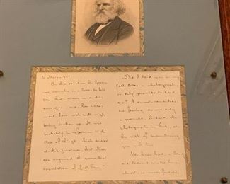 Reverse side of Longfellow signed letter