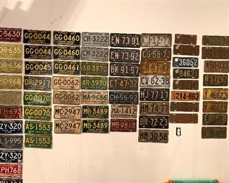 Vintage license plates dating back to the teens
