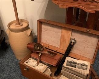 Stereoscope, slides, and carrying case