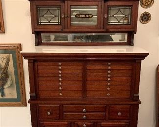 Stunning 1900's Dental Cabinet With Marble Top