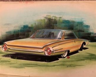 Original concept car rendering by Marks