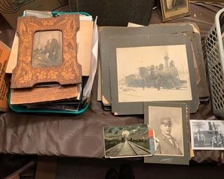 Large selection of Locomotive/train related pictures and postcards