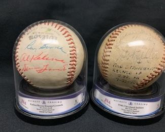 Kaline/Boone/Kuenn/Gromek Multi Signed JSA Cert. # Y40413. 1946 Cleveland indians Team Signed Baseball JSA Cert. #Y45639