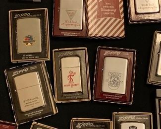 Lots of vintage Zippo lighters new in the boxes