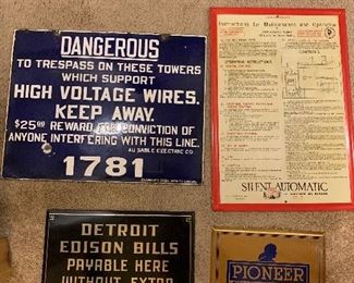 Porcelain and other assorted signs