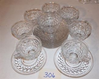 306 - Cups/saucers set Now $20.  Was $40.  Set 8 Fostoria American