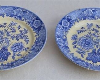 $60 - Pair Spode decorative ceramic plates, Spode Blue Room Garden Collection, Jasmine design from 1825, has hanger.  D: 2" | diameter: 12" [Bin 17] 