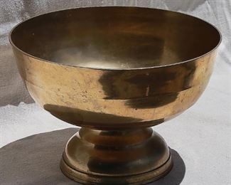 $30 - Punch bowl, brass, footed.  W: 11.5" | H: 7.5" | Diam: 6" [Props] 