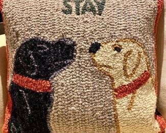 $32 Laura Megroz Precious Labrador  Needlepoint Pillow 