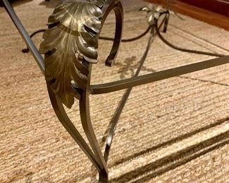 Close up of Metal leaving detail on Coffee table