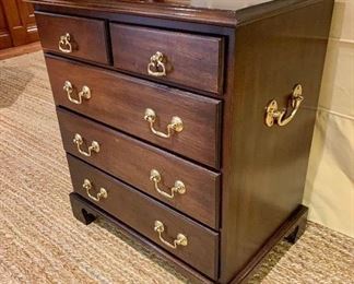 $68 5 Drawer Side Table With Brass Pulls 20x14x24