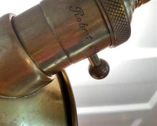 $350 Robert Abbey Brass Swing Arm Reading Floor Lamp 50”h 23” extended