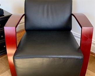 Modern black leather chair 