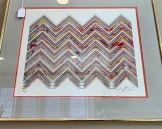 $100. Framed, Chevron artist signed print. We love this vintage piece! 