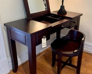 Another view of the Pottery Barn Vanity with stool 