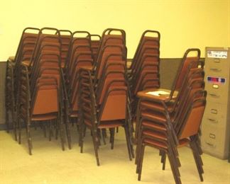 Solid Metal Frame Chairs with Padded Seats & Backs