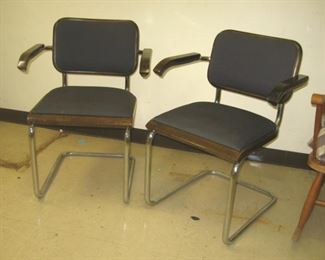 Mid Century Modern Chrome Framed Chairs, Sturdy Commercial Grade