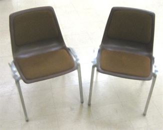 2 MCM Chrome Based Chairs, Commercial Grade Sturdy