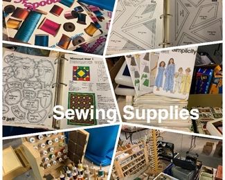 Sewing supplies, thread patterns etc.