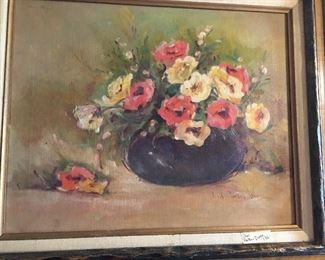 Oil on canvas--floral