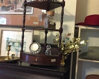 One of several hanging shelves--this is a corner shelf--great wood detail