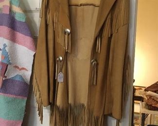 Leather with fringe jacket