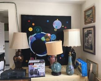 Art by Pam Slocum; table lamps