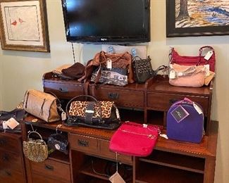 Hooker Furniture Media Center, Flat Screen TV..OH AND PURSES!!